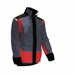 Pracovní bunda s vysokým límcem, zapínáním na zip a druky, čtyři kapsy, vhodná pro ochranu při manuální práci.