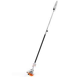 Přesná zahradní pila na vysoké tyči určená k stříhání větví ve větší výšce bez potřeby žebříku.