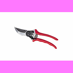 Zahradnické nůžky s kovovou čepelí a ergonomickými držadly určené pro přesné stříhání rostlin.