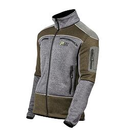 Pánská outdoorová bunda s dlouhými rukávy, stojákovým límcem a několika zipovými kapsami na hrudi, paži a bocích pro praktické uložení věcí.