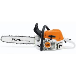 Motorová pila Stihl MS 311 s pilovým řetězem a ergonomickým madlem pro řezání dřeva.