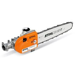 Přídavná motorová řetězová pila určená k připojení na křovinořez nebo jiný zahradní nástroj pro řezání dřeva.