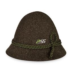 Lovu přizpůsobený klobouk z filcu s opletenou stužkou a malým výšivkou loga.