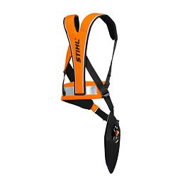 S univerzálním popruhem STIHL ADVANCE PLUS v reflexní oranžové barvě získáte vynikající postroj pro práci v lese a zejména pro sečení v nebezpečných oblastech. 