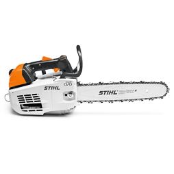 Elektrická řetězová pila STIHL s ergonomickou rukojetí určená pro řezání dřeva.