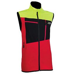 Pánská sportovní vesta bez rukávů s vysokým límcem, zapínáním na zip a třemi zipovými kapsami.