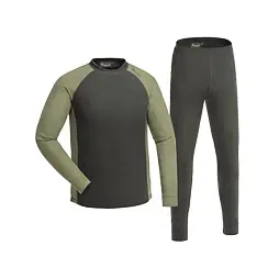 Pánské termoprádlo sestávající z dlouhého trička s dlouhými rukávy a dlouhých spodků, určené pro udržení tepla při chladném počasí.