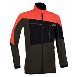 Pánská outdoorová bunda s vysokým límcem, zapínáním na zip a několika kapsami, navržená pro aktivní pohyb v přírodě.