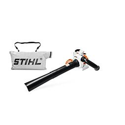 Benzínový vysavač na listí s připojitelným vakem pro sběr odpadu značky STIHL.