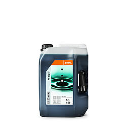 Kanystr s 5litry ředidla STIHL HP Super pro ředění motorových olejů v poměru 1:50, určený pro motorové stroje.