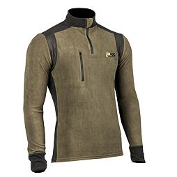 Pánská fleecová mikina s dlouhými rukávy, stojáčkem a krátkým zipem u krku, vybavená zipovou kapsou na hrudi.