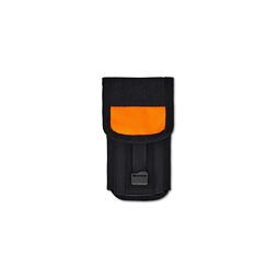 Pouzdro z pevného materiálu se zapínáním na suchý zip, určené pro přenášení nářadí nebo malých zařízení.