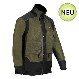 Outdoorová bunda s vysokým límcem a několika kapsami, určená pro volnočasové aktivity nebo lehkou práci, označená jako nový produkt.