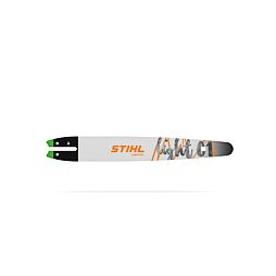 Vodič řetězu pily STIHL Light 01 s upevňovacími otvory a označením značky na povrchu.