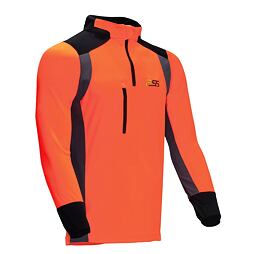 Pánská sportovní mikina s dlouhým rukávem, stojáčkem a krátkým zipem u krku, s náprsní kapsou na zip a kontrastními bočními a rukávovými vložkami.