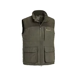 Pánská zateplená vesta s vysokým límcem, zapínáním na zip a třemi vnějšími kapsami, vhodná pro venkovní aktivity.