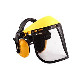 Osłona ochronna ze słuchawkami i metalową siatką