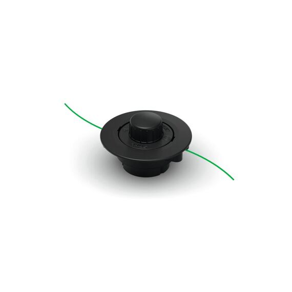 Náhradní strunová hlava se zelenou strunou určená pro zahradní motorový nebo elektrický vyžínač.