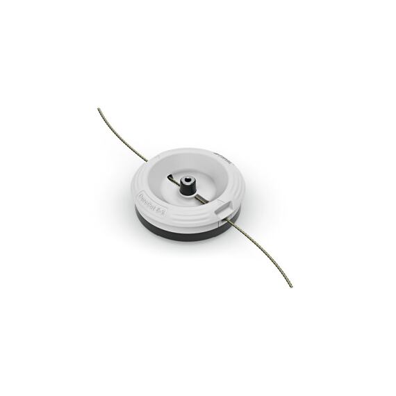 Náhradní cívka s navinutou strunou pro zahradní elektrický nebo aku vyžínač, určená k sečení trávy a plevele.