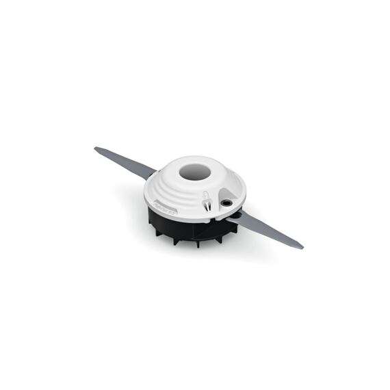 Kotouč s dvěma čepelemi určený pro zahradní křovinořez.