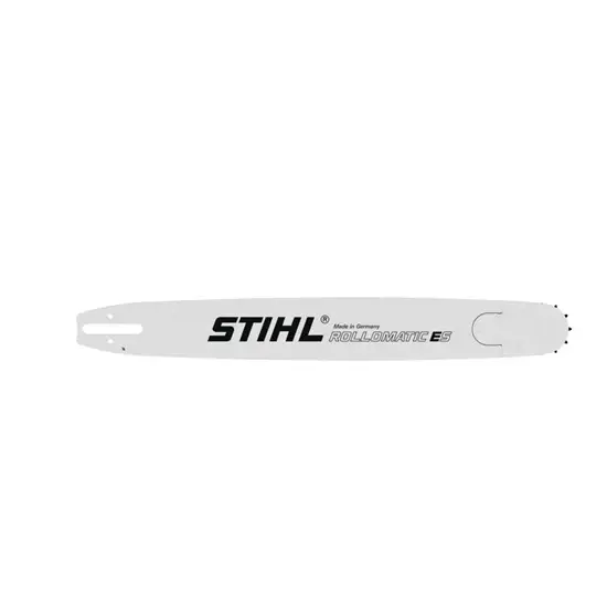 Příslušenství pro motorovou pilu, vodicí lišta STIHL Rollomatic ES určená pro přesné vedení řetězu při řezání.