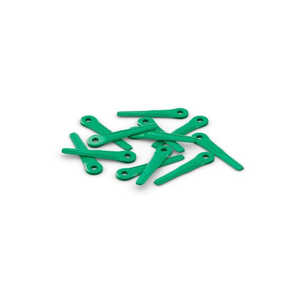 Tato sada zelených plastových nožů pro žací hlavy STIHL PolyCut 6-2 a STIHL PolyCut 18-2 se skládá z 12 vysoce kvalitních žacích prvků.