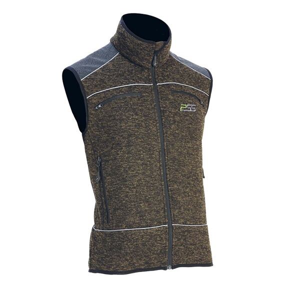 Pánská sportovní vesta bez rukávů se stojáčkem a několika zapínacími kapsami.