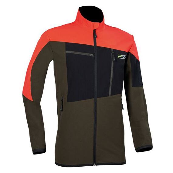 Pánská outdoorová bunda s vysokým límcem, zapínáním na zip a několika kapsami, navržená pro aktivní pohyb v přírodě.