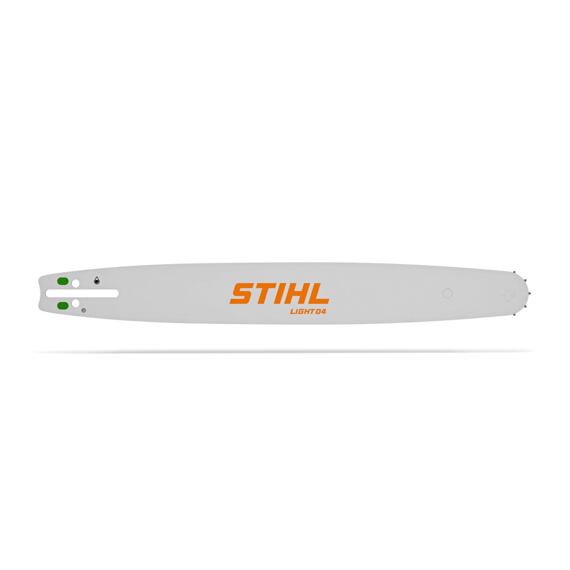 Lišta motorové pily STIHL s nápisem LIGHT Q4, určená pro vedení řetězu.