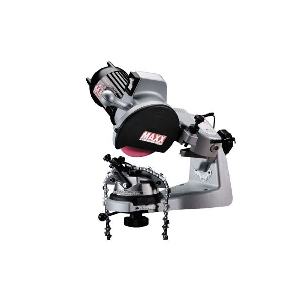 Elektrický brousek s řetězem na motorové pily určený k ostření zubů řetězu.