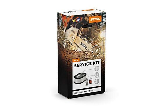 Balení servisního kitu STIHL 3v1 obsahujícího vzduchový filtr, olej a svíčku vhodné pro motorové pily modelů MS 441, MS 461 a MS 881.