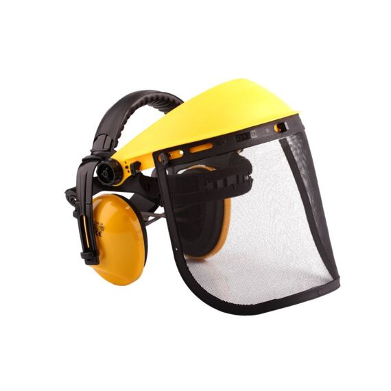 Osłona ochronna ze słuchawkami i metalową siatką