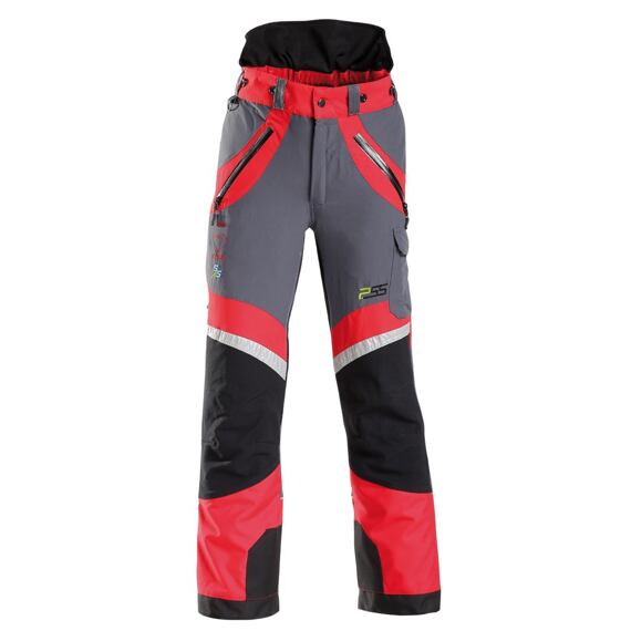 Dětské outdoorové kalhoty s nastavitelným pasem, několika kapsami a zesílenými částmi na kolenou a stehnech pro větší odolnost.