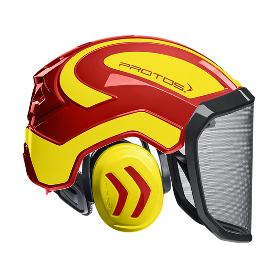 Kask Protos Integral FOREST czerwono-żółty