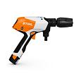 Ruční elektrická zahradní vodní pistole značky STIHL s ergonomickou rukojetí a nastavitelnou tryskou pro zavlažování.