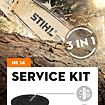 Service kit pro pilu Stihl MS 462 obsahující vzduchový filtr, zapalovací svíčku a palivový filtr určený k údržbě a servisu motorové pily.