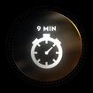 Stopky s ukazatelem nastavujícím 9 minut.