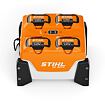 Nabíječka STIHL AL 301-4 pro čtyři baterie AP 300 S určená k rychlému nabíjení akumulátorů pro zahradní a lesní techniku.